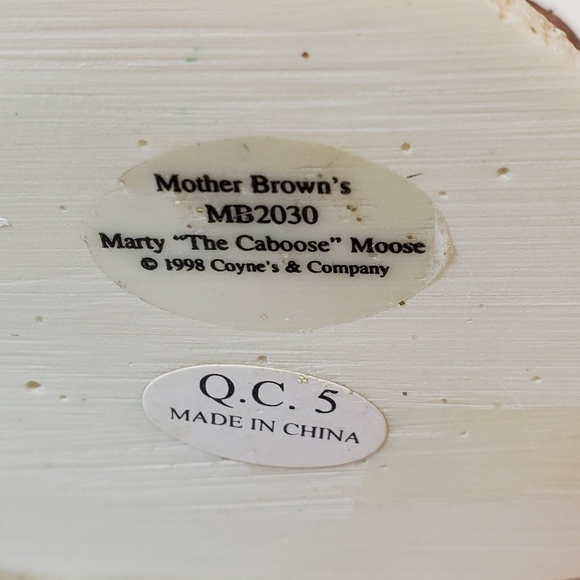 Marty "The Caboose" Moose Vtg 1998 Mother Brown's Parade of Gifts Figurine - Picture 8 of 11